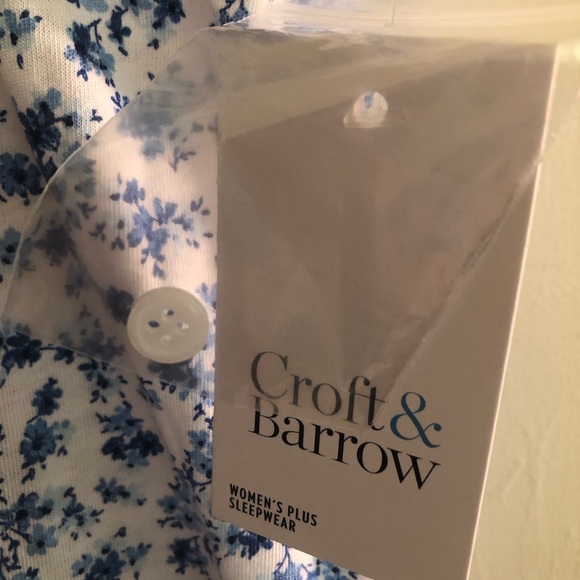 CROFT & BARROW Womens Nightgown Plus Size 3X Floral Sleeveless Pintuck Front New - Picture 5 of 10